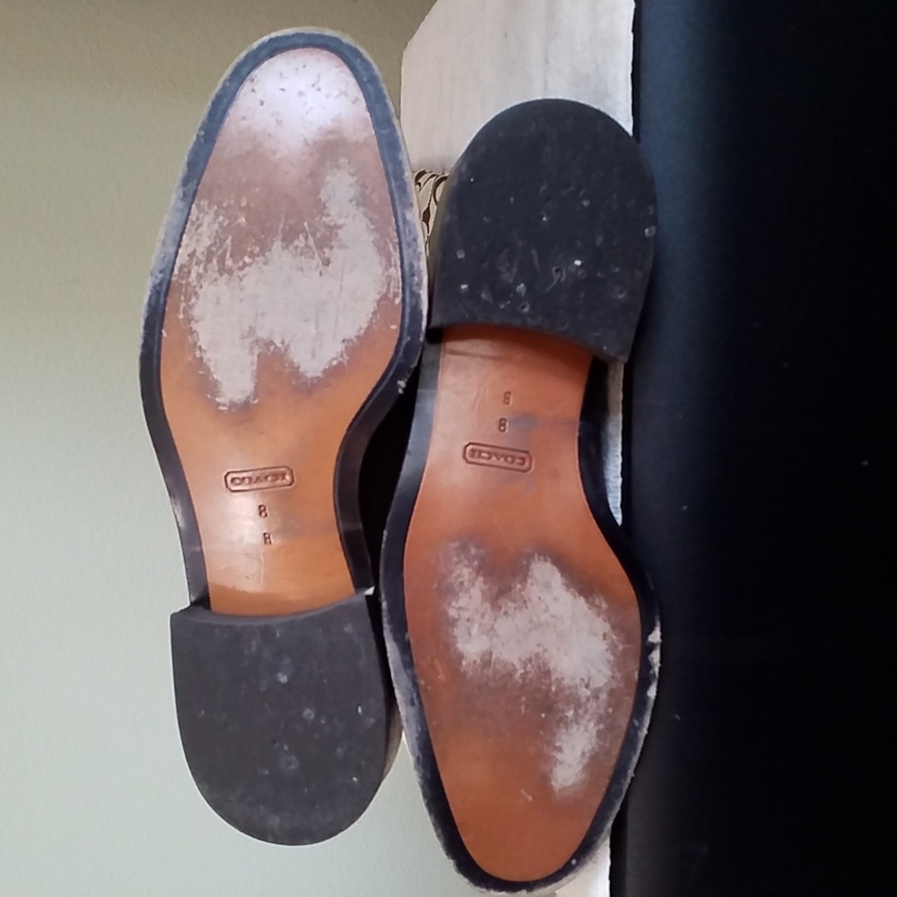 Coach Leather And Canvas Logo Riding Boots With Metal Bit Decoration Size 8 - Picture 8 of 9